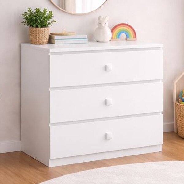 Karlstad Wooden Chest Of 3 Drawers In White