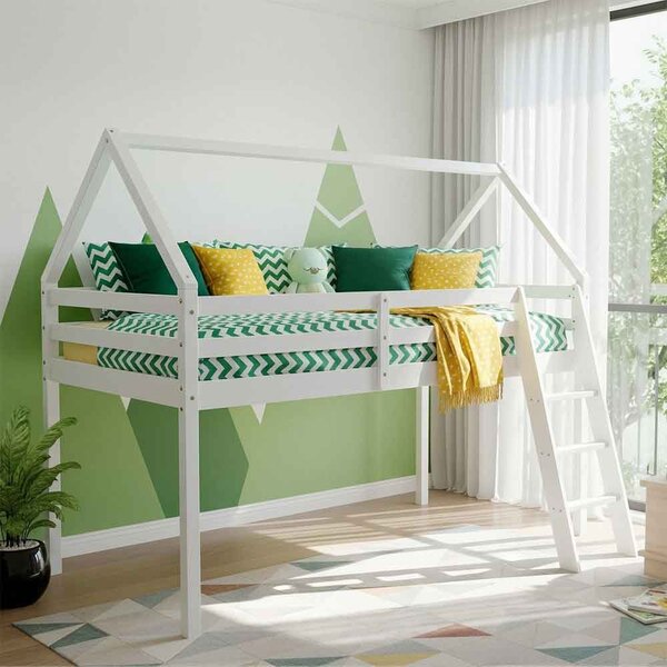 Joliette Wooden Mid Sleeper Single Bed In White