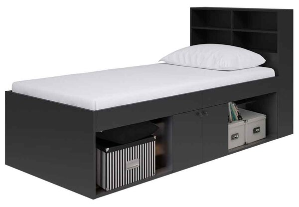Jasper Wooden Low Single Bed In Black