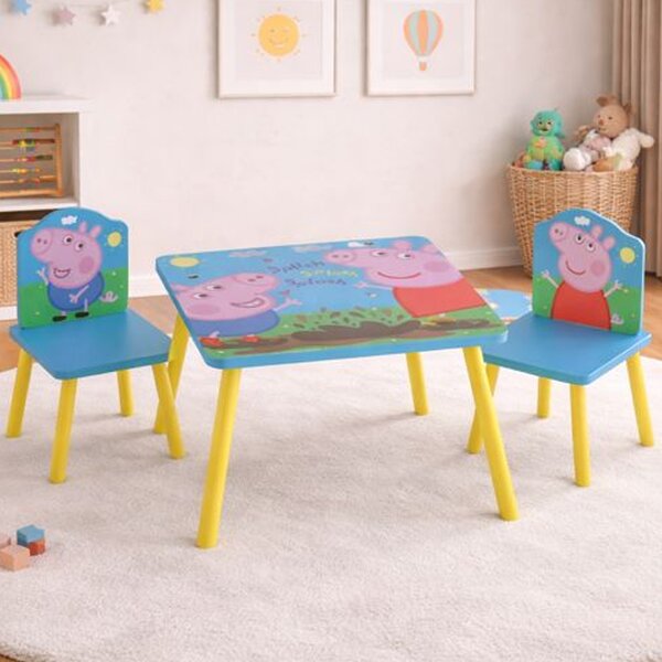 Peekskill Wooden Kids Table And 2 Chairs In Multicolour