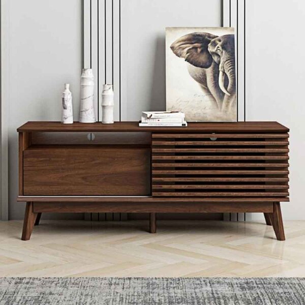 Ilford Wooden TV Stand With 1 Sliding Door In Columbian Walnut