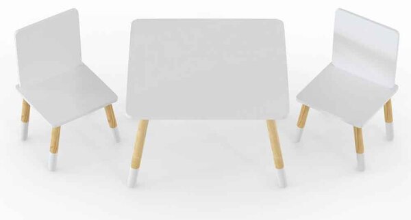 Dickson Wooden Kids Table And 2 Chairs In White