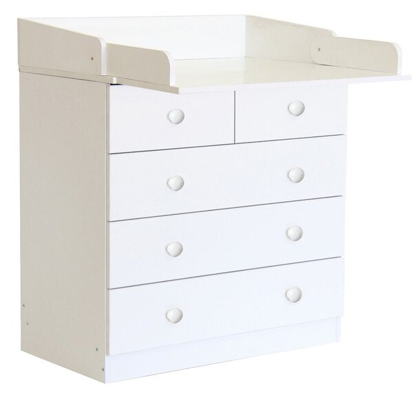 Karlstad Wooden Chest Of 5 Drawers In White
