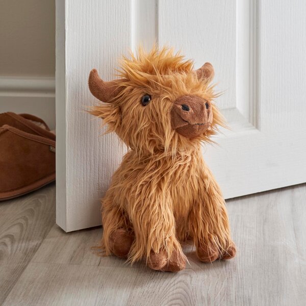 Highland Cow Door Stop Brown