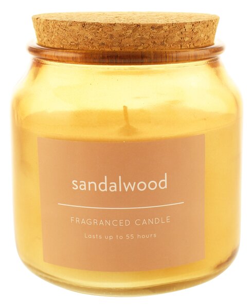 Pack of 3 Sandalwood Jar Candles with Cork Lid Brown