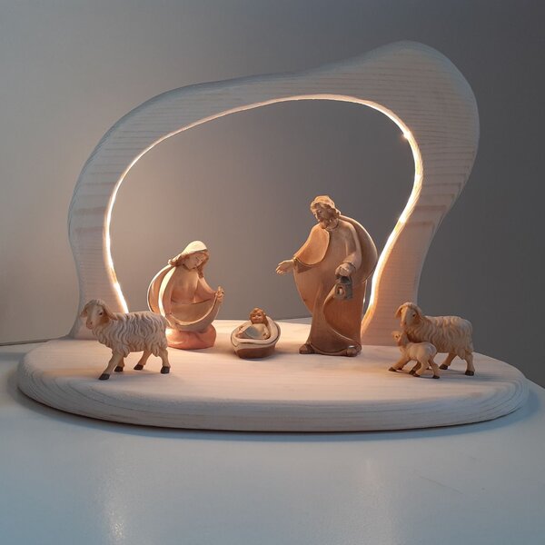 Angel Light Wooden Nativity scene