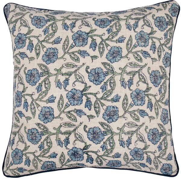 Delphine Floral Piped 50cm x 50cm Filled Cushion Delph Blue