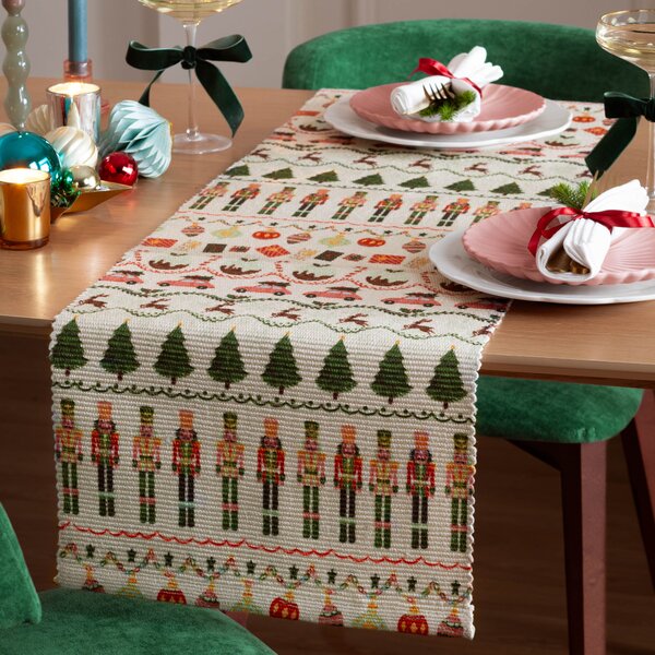 Evans Lichfield Christmas Celebration Festive Table Runner 35cm x 230cm Runner Multi