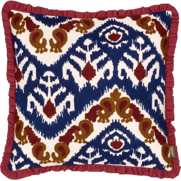 Henderson Embroidered Cotton 45cm x 45cm Filled Cushion Ruby Gold