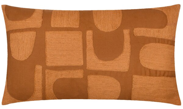 Hallam Embroidered Cotton Filled Cushion 30cm x 50cm Copper