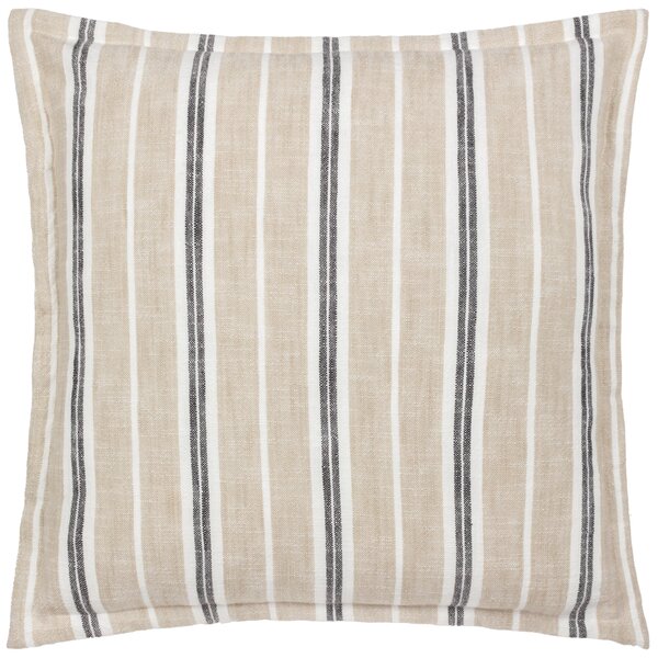 Hebble Striped Filled Cushion 50cm x 50cm Natural Black