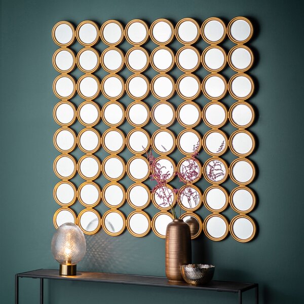 Larysa Circles Mirror 104x104cm Gold Effect