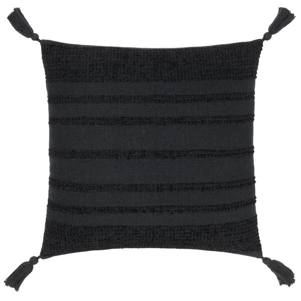 Larch Woven 45cm x 45cm Filled Cushion Black