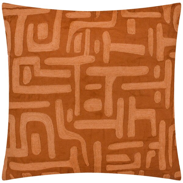 Brooke Embroidered Cotton Filled Cushion 45cm x 45cm Copper