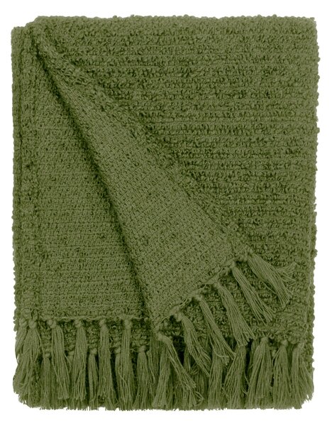 Candar Boucle Textured 130cm x 170cm Throw Khaki