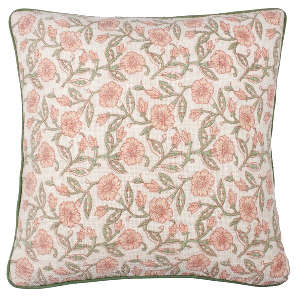 Delphine Floral Piped 50cm x 50cm Filled Cushion Coral