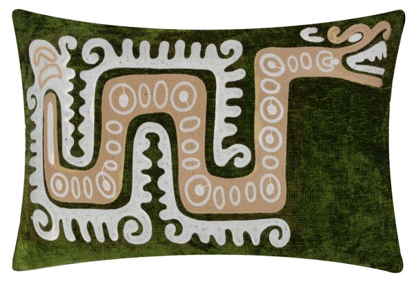 Dynasty Dragon Embroidered Chenille 30cm x 50cm Filled Boudoir Verdie