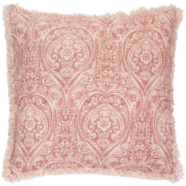 Durelle Damask Fringed 50cm x 50cm Filled Cushion Coral