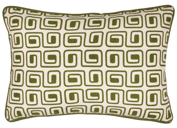 Safara Piped Cotton 35cm x 50cm Filled Boudoir Olive