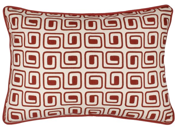 Safara Piped Cotton 35cm x 50cm Filled Boudoir Red Copper