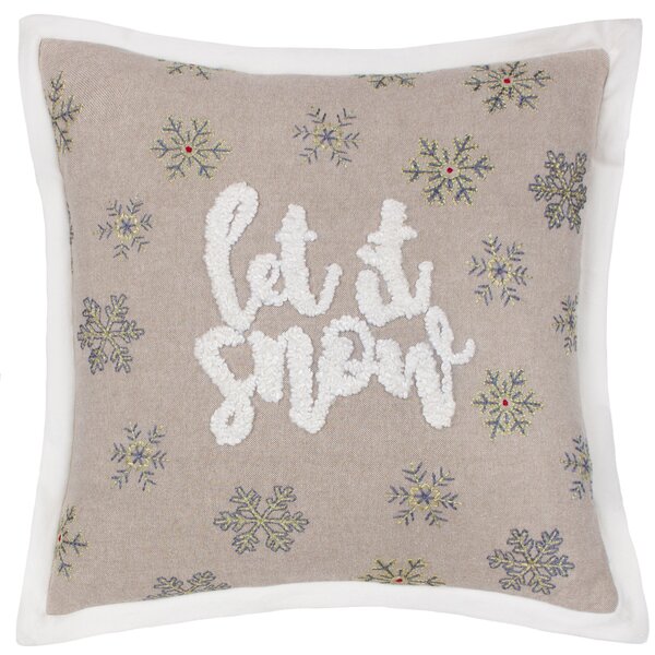 Winter Let It Snow Embroidered 45cm x 45cm Filled Cushion Multi