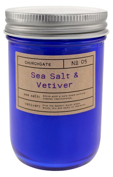 Churchgate Sea Salt and Driftwood Candle Blue
