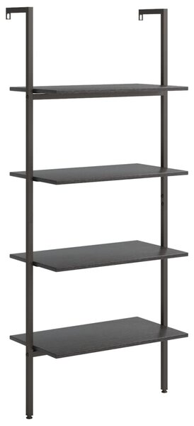 4-Tier Leaning Shelf Black 64x35x152.5 cm