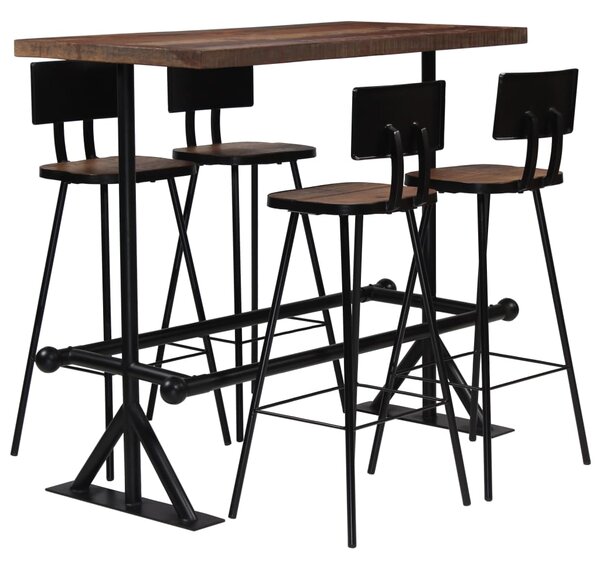 Bar Set 5 Piece Solid Reclaimed Wood