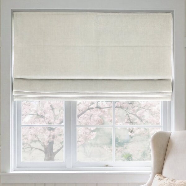 ANTE DECOR Chelsea Chenille Made To Measure Roman Blind White