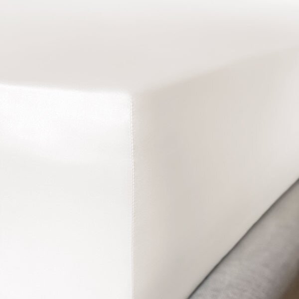 Mayfairsilk Ivory Pure Silk Fitted Sheet - UK Single (35cm Deep)