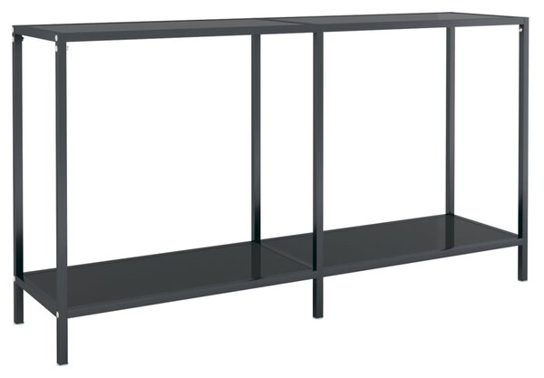 Console Table Black 140x35x75.5 cm Tempered Glass