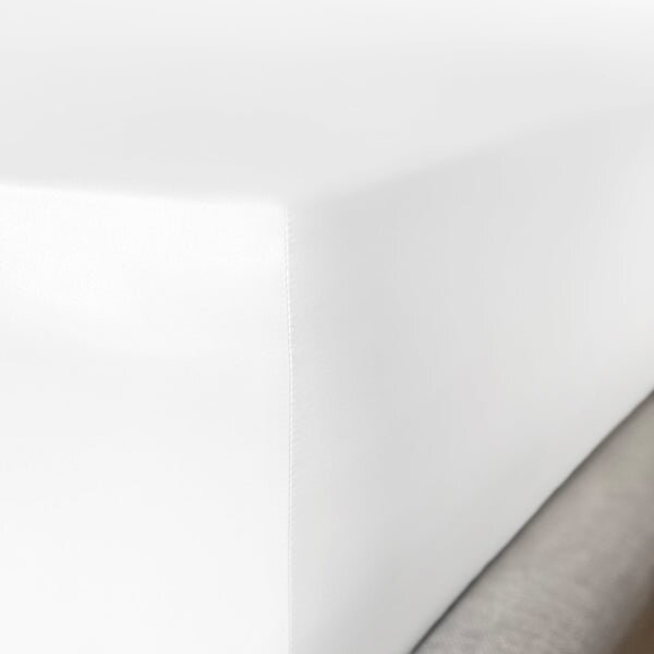 Mayfairsilk Brilliant White Pure Silk Fitted Sheet - UK Single (35cm Deep)
