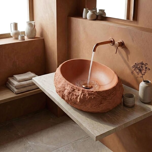 Countertop Basin Rea Mika Terracotta