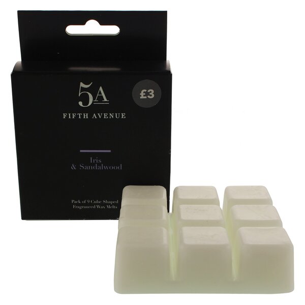 5A Fifth Avenue Pack of 108 Iris and Sandalwood Wax Melts Faux Fur Plush White