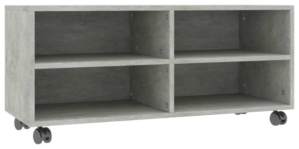 TV Cabinet with Castors Concrete Grey 90x35x35 cm Engineered Wood