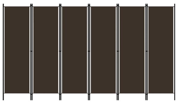 6-Panel Room Divider Brown 300x180 cm