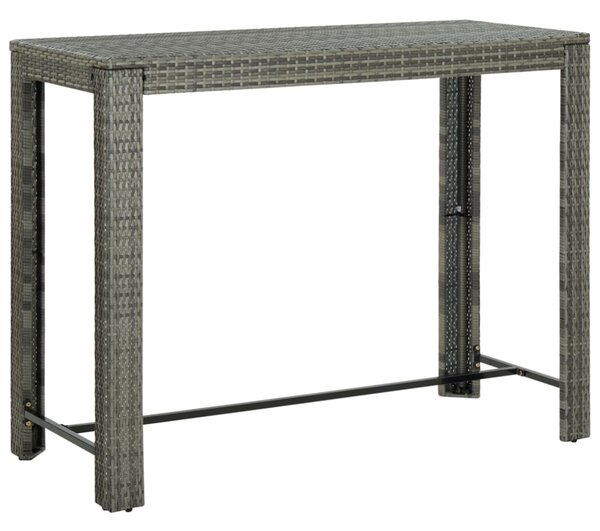 Garden Bar Table Grey 140.5x60.5x110.5 cm Poly Rattan