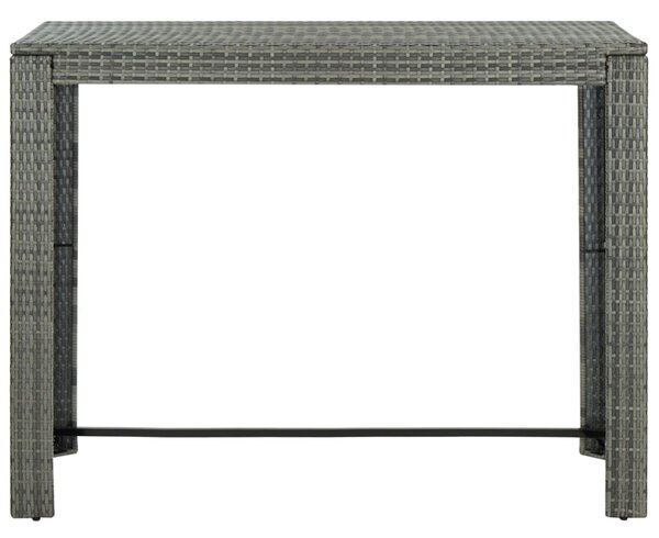 Garden Bar Table Grey 140.5x60.5x110.5 cm Poly Rattan