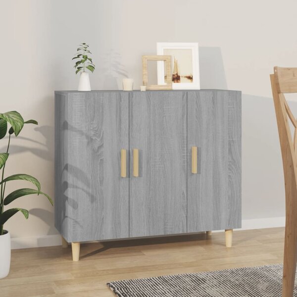 Sideboard Grey Sonoma 90x34x80 cm Engineered Wood