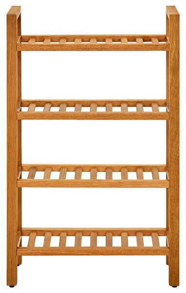 Shoe Rack with 4 Shelves 50x27x80 cm Solid Oak Wood