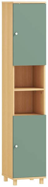 HOMCOM Bathroom Cabinet with Adjustable Shelves and Open Shelves - Green