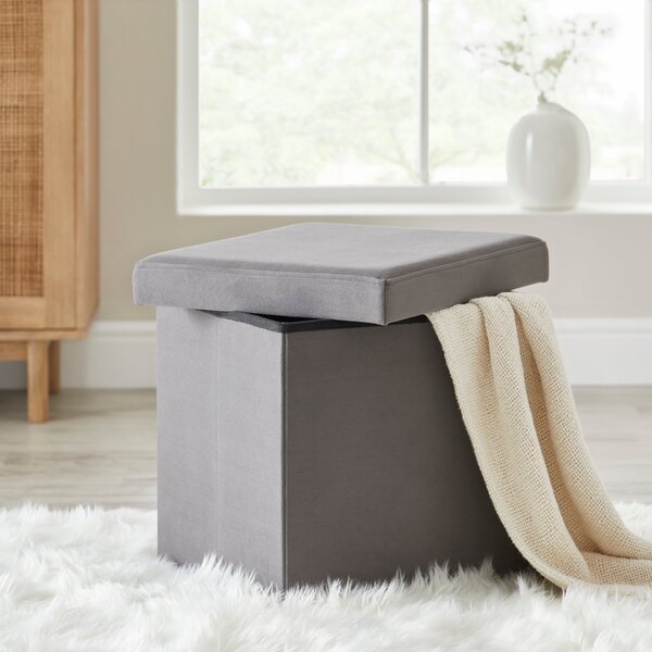 Matilda Eco Velvet Foldable Storage Cube Grey