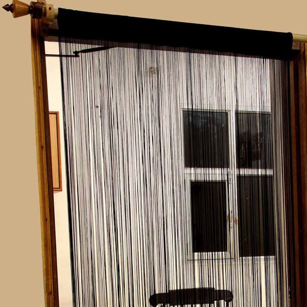 Homescapes Polyester Black String Curtain