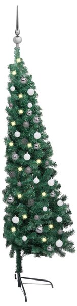 Artificial Half Pre-lit Christmas Tree with Ball Set Green 210 cm