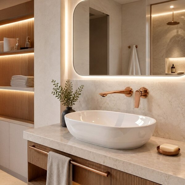 Concealed washbasin mixer REA VISION Brush Copper + BOX
