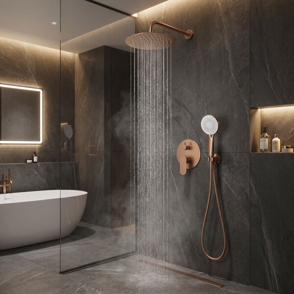 Shower system Rea Drop Brush Copper + BOX
