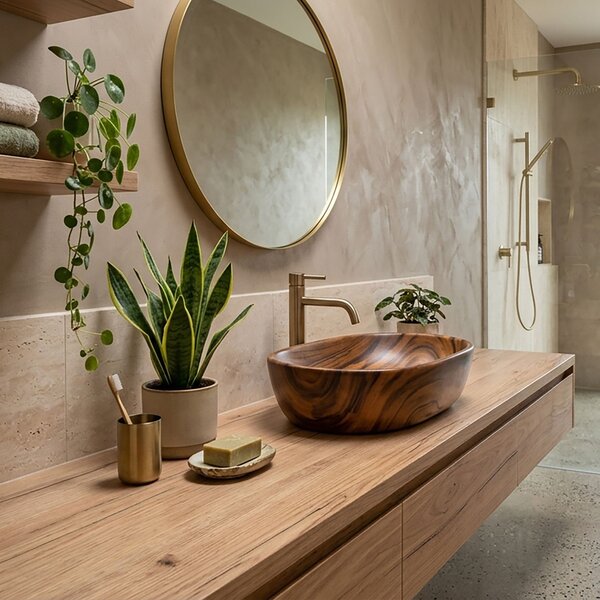 Countertop washbasin Rea AMELIA WOOD MATT