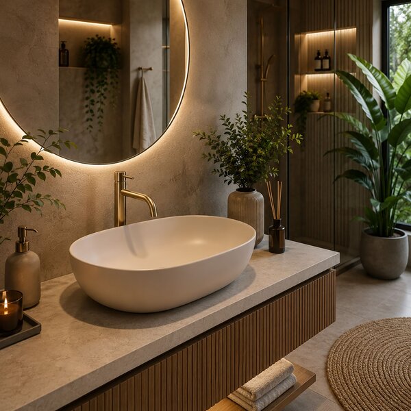 Countertop Basin Rea CLEO 61 BEIGE MATT