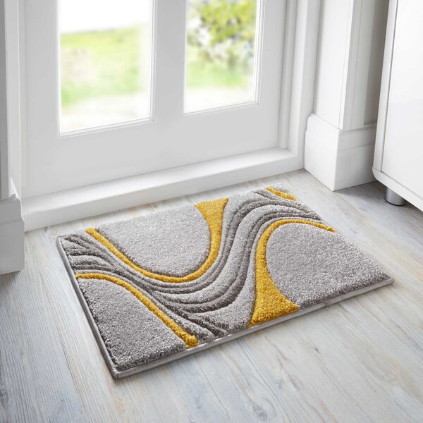 Mirage Doormat Yellow and Grey