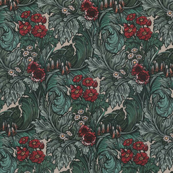 HOUSE Llewelyn-Bowen Hedgerovia Printed Velvet Fabric Rosetint